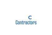 Devlin-Drywall-logo Logo with the words "Distinctive Quality" in a faded arc and "Contractors" in bold blue text centered, with a large blue "C" above it.