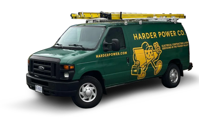 electrician-near-me-the-fraser-valley-007 A yellow and white object in the dark.