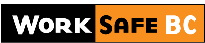WorkSafeBC logo with "WORK" on a black background and "SAFE BC" on an orange background.